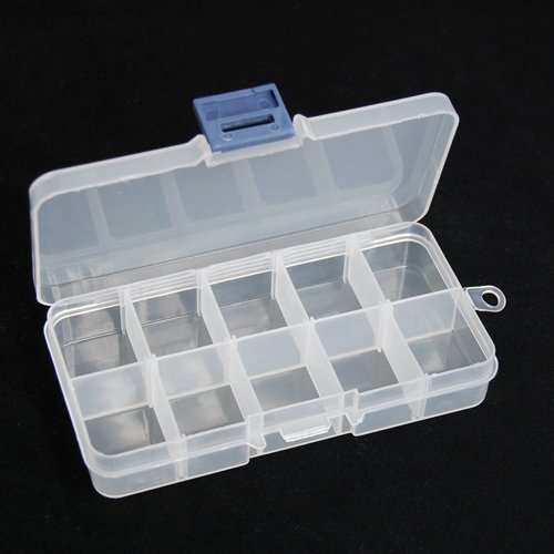 SODIAL(R) 1 – 10 einstellbare Kunststoff-Aufbewahrungsbox fuer Haarspange Perle Schmuck Nail Art Werkzeuge kleine Zubehoer - 3