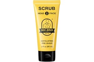 Bee Bald SCRUB Exfoliating Pre-Shave deep cleans and removes pore clogging dirt, oil and dry, flaky skin, preparing it for a ‘super close shave’ and leaving it ‘smoother than a baby's behind’