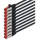 2m - schwarz - 10 St&uuml;ck - CAT6 Ethernet Lan Netzwerkkabel SET - S/FTP , 10/100/1000/Mbit/s , Patch Kabel , Internet , DSL , Patch Kabel , CAT 6 , SFTP , doppelt geschirmt , PIMF , kompatibel zu CAT 5 / CAT 6a / CAT 7 , f&uuml;r Switch, Xbox, Spielkonsole, Smart TV, Router, Modem, Patchpannel, Access Point, Patchfelder