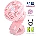 Produktbild IREENUO Mini Ventilator Clip Lüfter 4400mAh Batterie Betrieben USB Tisch Lüfter Tragbar Personal Lüfter Kleiner leiser Lüfter fürs Büro, Zu Hause,Reise,Camping,Kinderwagen(Rosa)
