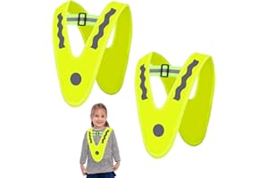 ZJRung Leichte Warnweste Kinder 2 Stück V-Form Signalkragen Reflektorweste Warnschutzweste Kinder Sicherheitsweste Reiten für Kinder Fahrrad Auto Kinderwarnweste