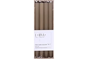 DONAU HOME Set Lange Stabkerzen Gerippt/Pfefferfarbe - Beige/ 4 Stück / 30 x Ø 2,5 cm Unparfümiert/Geriffelte Stabkerzen