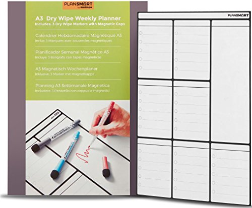 Pizarra planificador semanal magn tico de borrado en seco en formato A 3 - Gran tablero de notas con un im n fuerte y flexible tanto para adultos como para ni os - Pizarra blanca practica de Plan Smart reviews Pizarra planificador semanal magn tico de borrado en seco en formato A 3 - Gran tablero de notas con un im n fuerte y flexible tanto para adultos como para ni os - Pizarra blanca practica de Plan Smart