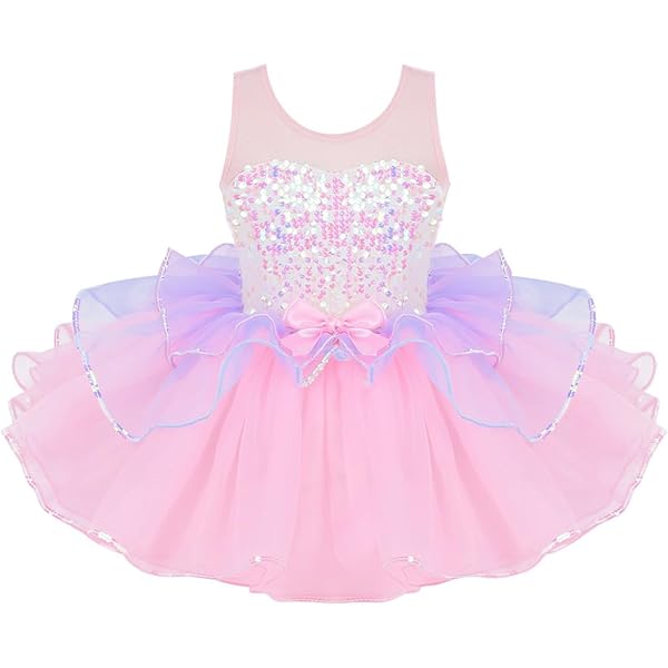 Vestito Da Ballerina Tutu Per Bambine - Body Con Gonnellino Rosa Per Danza Classica, Taglie 2-8 Anni - Foto 7