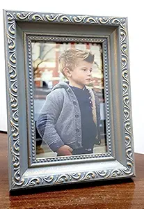 Paper Plane Design Antique Golden Wood Photo Frame for Bedroom Side Table, Living Room and Home Decor (Photo Size: 6 x 4 Inch)