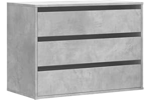 vidaXL Cassettiera Angolo Grigio Cemento 80x41x58cm Legno Multistrato, Mobile con cassetti, armadietto con cassetti, portaoggetti con cassetti