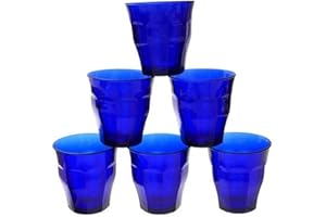 HDMIRRORR Duralex Picardie – Lot de 6 verres bleu saphir, 250 ml, résistants aux chocs et aux températures