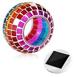 Wasserdicht solarbetriebene Mosaik Solarleuchten LED-magische Sonnenschein-Ball Farbe verändert Schöne Nachtlichter Party-Lichter Kristall-Glas-Kugel-Kugel-Tischlampen für Schlafzimmer, Party, Garten, Terrasse, Garten, bunte Outdoor / Indoor-Dekoration - 5