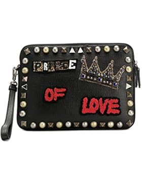 Dolce E Gabbana Herren BM1253AI57280999 Schwarz Leder Clutch
