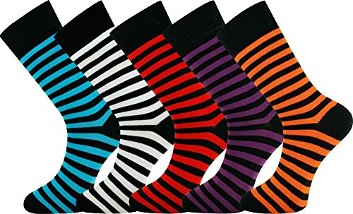 Mysocks® 5 pares de calcetines de hombre Extra fino de algodón peinado sin costura tamaño 40-45
