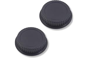 KEQAR 2 Stück Kamera SLR Objektivdeckel, Hintere Kappe für Canon Objektiv, Staubschutzkappe, schützt Objektiv Hinterlinse (Schwarz)