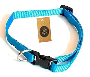 The Pets Company Cat Collar with Bell, Turquoise Blue (X-Small)