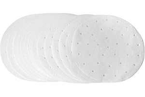 BREMERLUFT Lot de 100 feuilles de papier perforé 23 cm en bambou pour cuisson à la vapeur et à la vapeur - Pour cuire des légumes et du riz Dim Sum Friteuse à air chaud