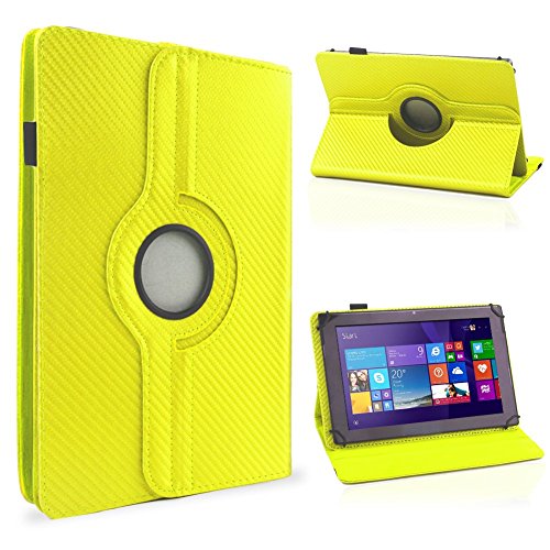 spécifications UC Express robuste Carbon Tablet Étui pour votre tablette Odys Rise 10 Odys Space 10 Plus 3 G en simili cuir avec fonction support pratique et rotatif 360 ° Combiné Protection et design Étui cover case Stand étui