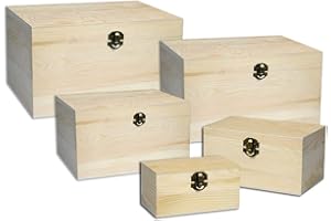 VETRINE IN RETE Vetrineinrete® 5 scatole in Legno matrioska Baule portagioie da decoupage Decorazioni Fai da Te Idea Regalo Porta Oggetti 53360 A58