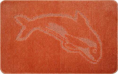 Delfin Badgarnitur 3 tlg. Set 55×85 cm Terracotta WC Vorleger ohne Ausschnitt geprüft nach OEKO-TEX Standard 100 - 2