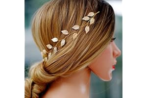 Yean – Serre-tête de mariage feuilles dorées, 40 cm