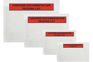 Sobres Portadocumentos Adhesivos - Docufix Packing List - A6 A5 A4 DL - Sobre Contiene Documentación Albarán/factura - Sobre Transparente Plástico para albaranes - LADIJET (100, DL | 225 X 122 mm)