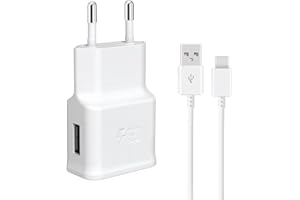 LIANSUM Caricabatterie rapido Caricatore per Telefono Samsung Galaxy A13 A14 A15 A30 A33 A40 A51 A53 A54 A55 S8 S9 S10 S20 S22 S23 Quick Charge, Adattatore Spina USB con Cavo di Ricarica Tipo C
