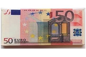 Rubber Johnnies TM Fake Bank Note Wallet, Euro 50, Hand Stitched, Adult, Note Pockets, Funny Gifts