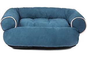 RICHRAIN Canapé-lit Pour Chien à Sommeil Profond Litière Pour Chat De Haute Qualité Lit Pour Animaux De Compagnie Plus épais Et Chaud En Hiver Pour Petits Chats Et Chiens (L,bleu)