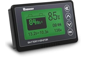 Renogy Moniteur de Batterie 500 A Haute et Basse Tension programmable Alarme pour Lithium