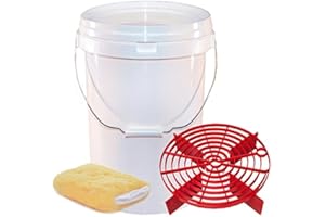 SMART TECH CAR CARE 20 Litre Wash Bucket & Scratch Shield (Red) - Car Wash Bucket System - Swirl Free Wash & Rinse Method - Wash Mitt