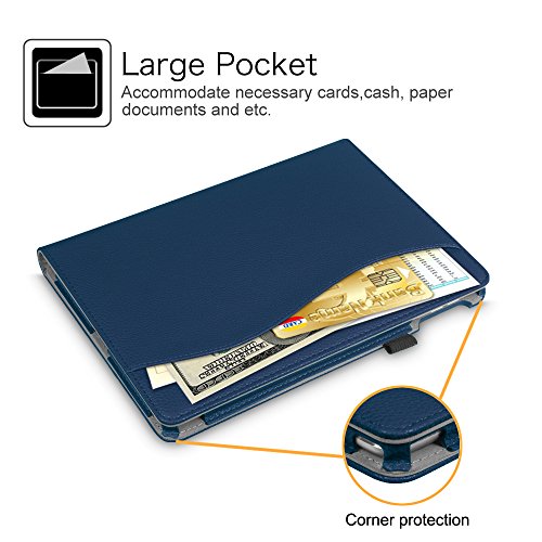 Fintie iPad 9.7 Zoll 2017 / iPad Air 2 / iPad Air Hülle – [Eckenschutz] Multi-Winkel Betrachtung Folio Stand Schutzhülle Cover Case Tasche mit Dokumentschlitze, Standfunktion, Auto Wake / Sleep für Apple iPad 2017 Neue Modell 9.7″ Retina Display Tablet, iPad Air 1/2, Marineblau - 5