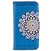 Produktbild CXTcase Samsung Note8 Ledertasche Flip Wallet Leder Case mit Magnet Mandala Blumen Tasche Lederhülle Book Cover für Samsung Galaxy Note 8 Blau