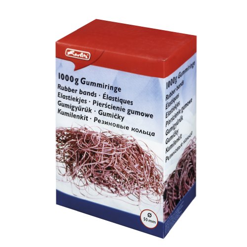 Preisvergleich Produktbild Herlitz 10105419 rote Gummiringe (Büro) 50mm,1kg in Schachtel