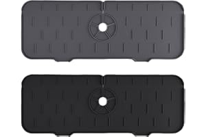 MEMOFYND 2 almohadillas de drenaje de silicona con mango de silicona, almohadillas absorbentes para grifo, almohadillas de drenaje de fregadero, perfectas para encimeras de cocina y fregaderos.