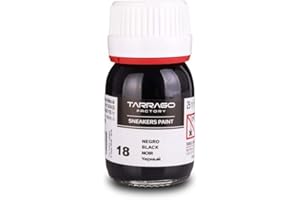 TARRAGO Sneakers Paint 25 ml | Colori di base | Vernice per Sneakers, Scarpe in Pelle, Pelle Sintetica e Tela (nero 18)