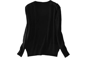 BeerMmay Pull en Cachemire à Manches Longues et col Rond pour Femme