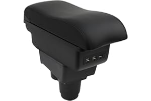 OYHCM Accoudoir Centrale pour Dacia Duster II 2018-2021, Rangement Intégré, Cuir Noir, Facile à Installer, Accessoire Intérieur Voiture