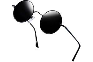 Joopin Occhiali da Sole da Uomo Donna Rotondi Polarizzati Protezione UV400 Retro Vintage Piccoli Metallo Tondi Occhiale da Sole