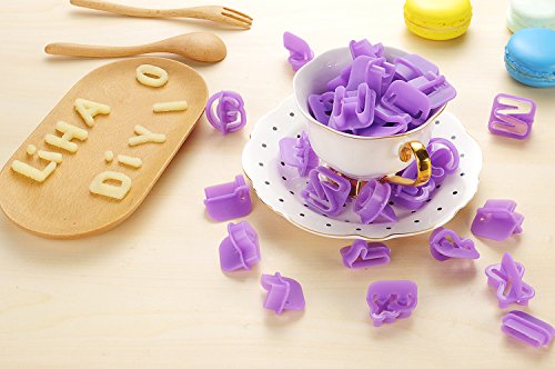 LIHAO Fondant Ausstecher Buchstaben Ausstechformen Alphabet Zahlen 40tlg Set Tortendeko - 7