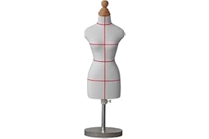 MNBVH Female Tailors Dummy Dressmakers Fashion Mini Mannequin Dress Form Tailors Dummy Draping Stand Half Scale,Removable And Adjustable Solid Wood Base(Size:1/2)