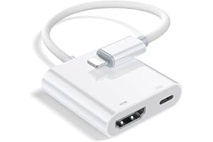 LQIESDD HDMI Digital AV Adapter for iPhone and iPad [MFi Certified] Lightning Digital Adapter HDMI HD 1080P Video & Audio Sync Screen Cable Converter for iPhone/iPad/HDTV/Projector/Monitor,Plug and Play