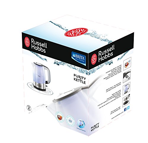 Russell Hobbs 22850-70 Purity Wasserkocher mit integriertem Brita Wasserfilter, elektronische Kartuschenwechselanzeige, 2,200 W - 2