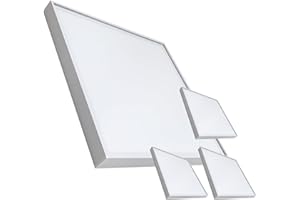 LED ATOMANT Lot de 4 Kit Pose en Saillie + Panneau LED 60x60cm 48W, CCT (Sélecteur de Couleur Blanc Chaud, Neutre et Froid), 5000 Lumens, Driver inclus