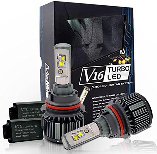Chylay 9007 LED Headlight Bulbs All-in-One car LED Conversion Kit,60W 7200 LM 6000K white light Auto headlamp