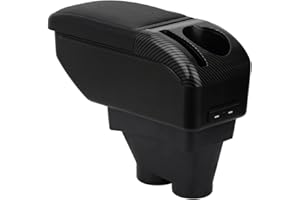 ZENVI Repose-bras Compatible with Peugeot 208 Accoudoirs 2012-2018 Console Centrale Accoudoir Bicouche Espace Rangement Peut Etre Utilise Comme Coudiere Pour Conducteur（style noir）