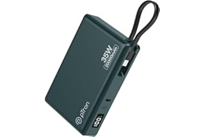 pTron Dynamo Sprint 20000mAh 35W Super Fast Charging, USB Type-C Input Power Bank Compatible with QC3.0/PD3.0, Built-in Charging Cable, 3 Charging Outputs, Type-C Input/Output Port (Pine Green)