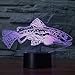 Produktbild Mzdpp 3D Led Wohnkultur Nachtlicht Fisch Schreibtischlampe 7 Farbwechsel Nacht Schlaf Abstrakt Angeln Werkzeuge Modellierung Leuchte Geschenke