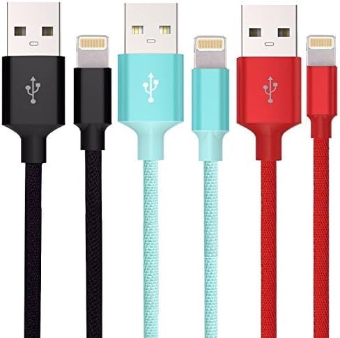 High Quality Nylon Braided Lightning Cable 1M (Tangle-Free) for iPhones, iPads, AirPods, iPods and More (Teal) from JJN