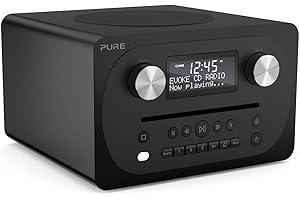 Pure C-D4 - Sistema musical todo en uno (DAB/DAB+ ed FM, CD-Player, Bluetooth, AUX), Negro