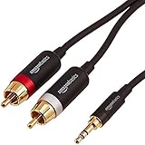 AmazonBasics 3.5mm to 2-Male RCA Adapter Cable - 2.4m / 8 Feet