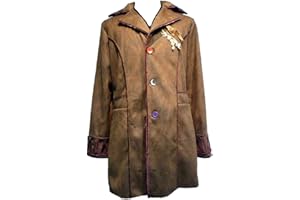 OEM Exact Mad Hatter Trench Coat Jacket Alice Wonderland Costume + Free Bird Patch