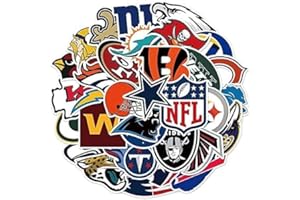 SUPREME SKINZ NFL American Football Vinyl-Aufkleber für Laptops, Handys, Hüllen, Wände, Gepäckbücher – 33 Aufkleber