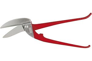 STUBAI DURCHLAUFSCHERE 350 mm | Spezialschere für lange, gerade Schnitte in Blech, Zink und Aluminium | lackierte Griffe | induktiv gehärtet 60–62 HRC | 800 g